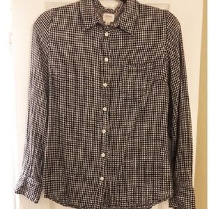 Jcrew checkered bottom down shirt